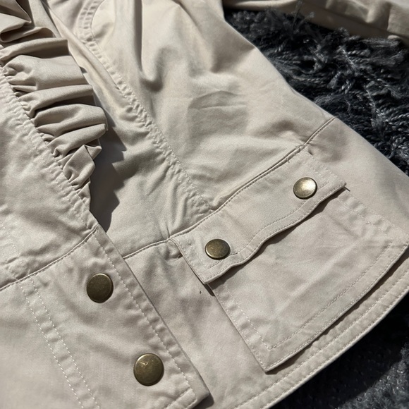 Khaki Ruffle Jacket - Picture 4 of 8